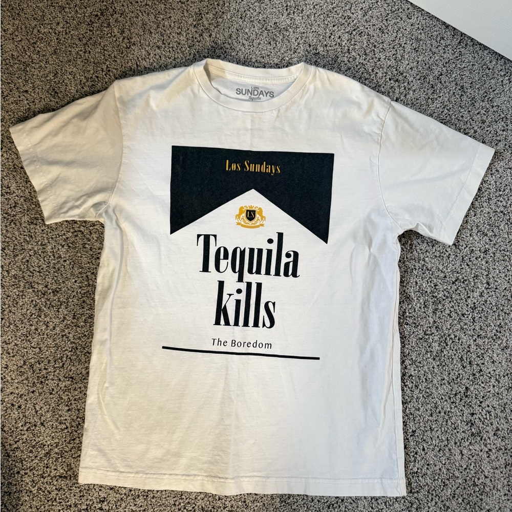 Sundays White 'Tequila Kills' Short Sleeve Tee